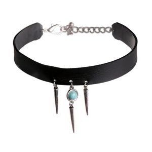 Choker Collar BDSM Turquoise Pendant Necklace
